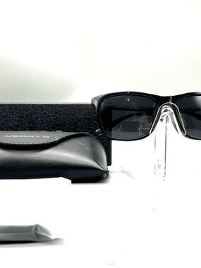 Merry's S8286 Polarized Sunglasses Black Rectangular Frame Grey Lens Mens Womens